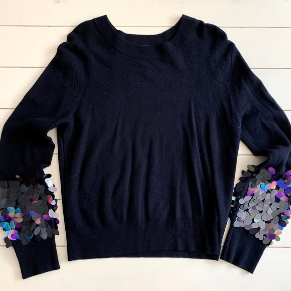 Zara Sweaters - Zara Sequin Sleeve Sweater. Size L.